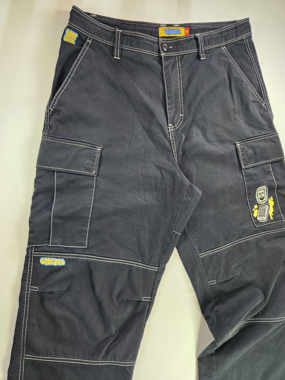 Empyre Black Cargo Pants with Yellow Logo Accents